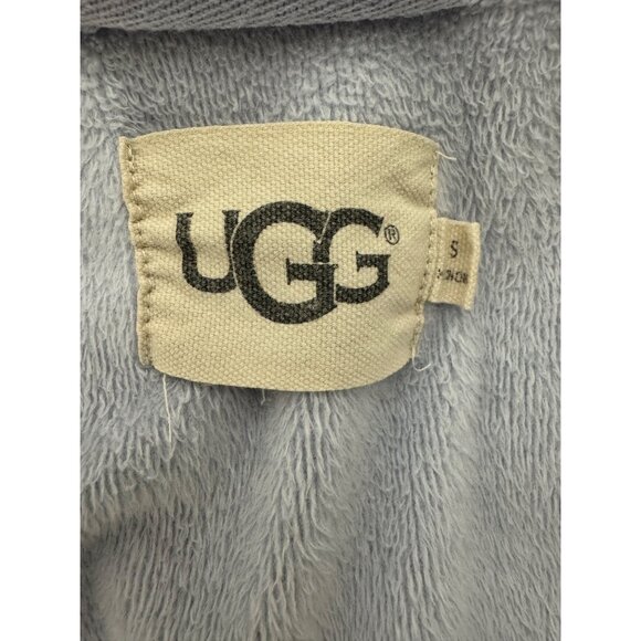 Ugg Blanche Gray Fleece Lined Shawl Collar Robe Belted Pockets Size S Cozy Soft - Picture 9 of 11